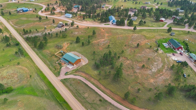 aerial view featuring a rural view