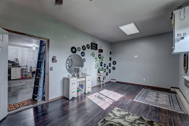 miscellaneous room with dark hardwood / wood-style floors