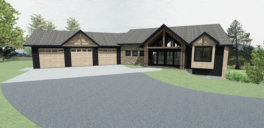 21385 Trailside Rd, Lead, SD 57754 - view of front of home featuring asphalt driveway and roof with shingles