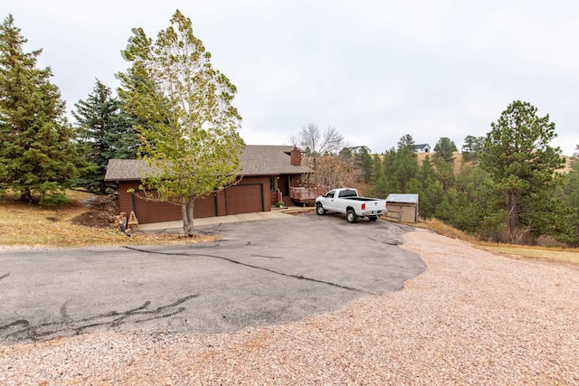 exterior space featuring a garage