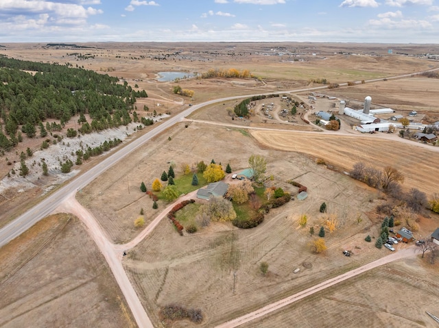 aerial view with a rural view