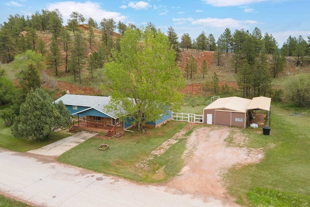 drone / aerial view featuring a rural view