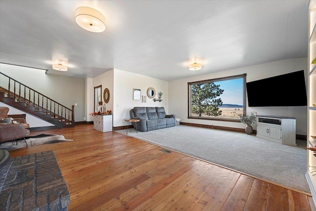 living room featuring hardwood / wood-style flooring