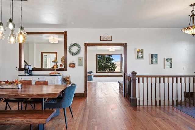 dining room with hardwood / wood-style flooring and plenty of natural light