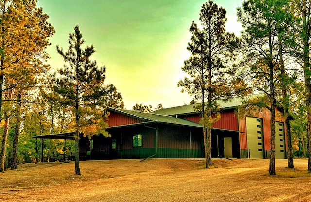 exterior space featuring a garage