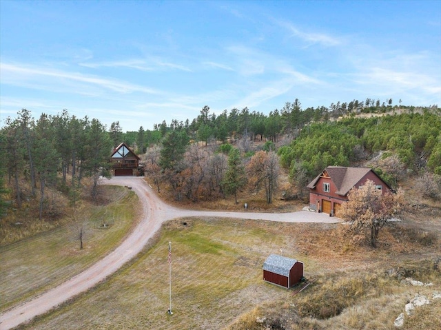 drone / aerial view with a rural view