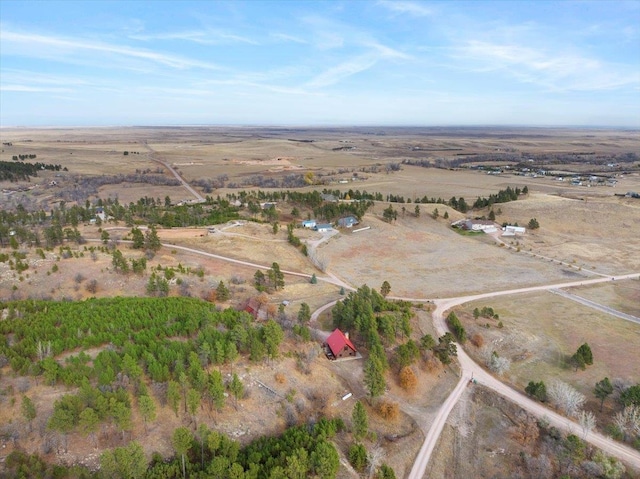 drone / aerial view with a rural view