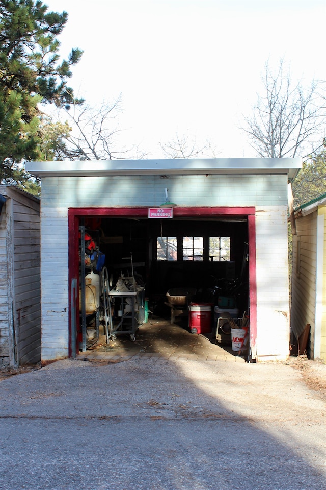 view of garage