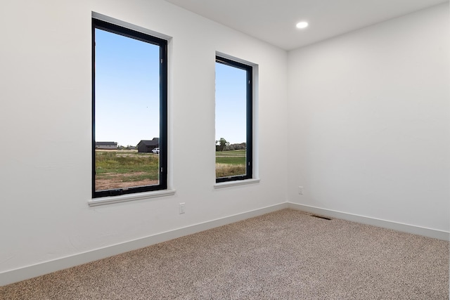 carpeted spare room featuring a healthy amount of sunlight