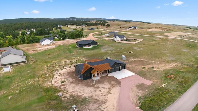 drone / aerial view with a rural view