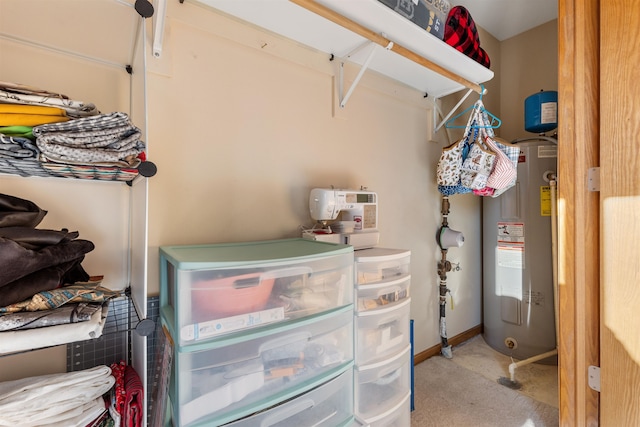 interior space with electric water heater