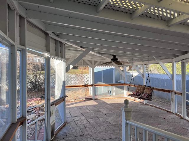 view of patio / terrace featuring ceiling fan