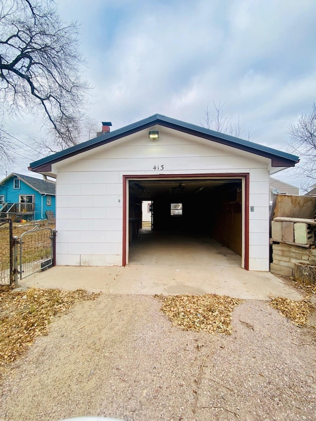 view of garage