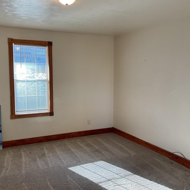 spare room featuring a textured ceiling and carpet floors