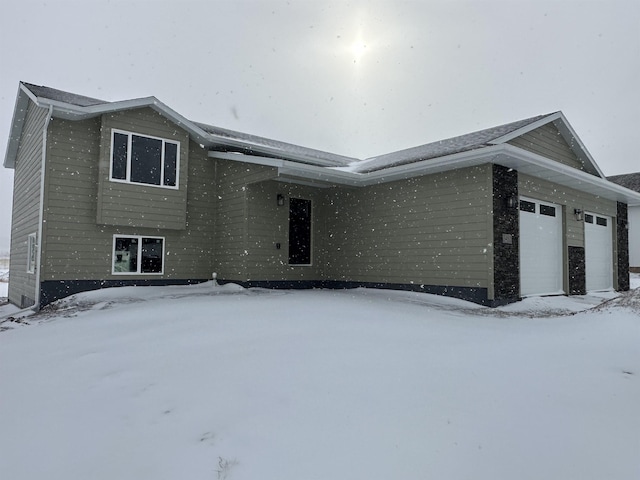 tri-level home with a garage