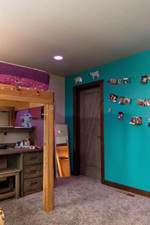 view of carpeted bedroom