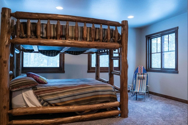 bedroom with carpet floors