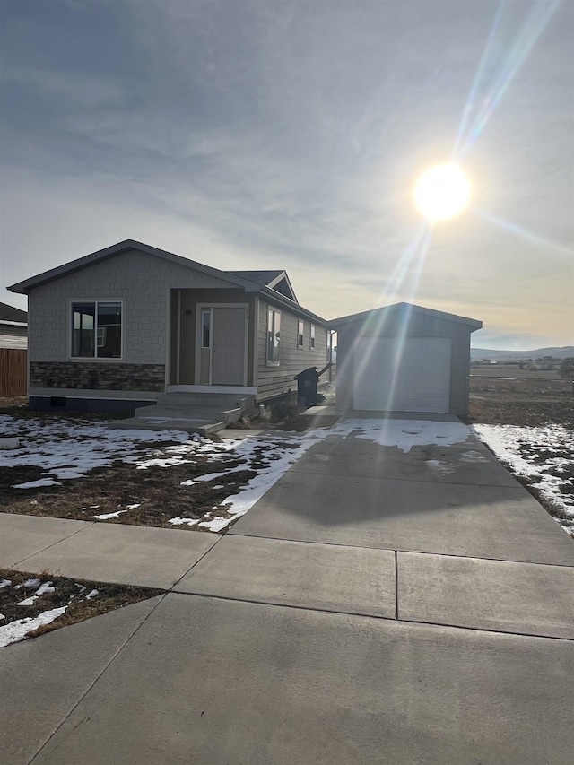 view of front of house with a garage