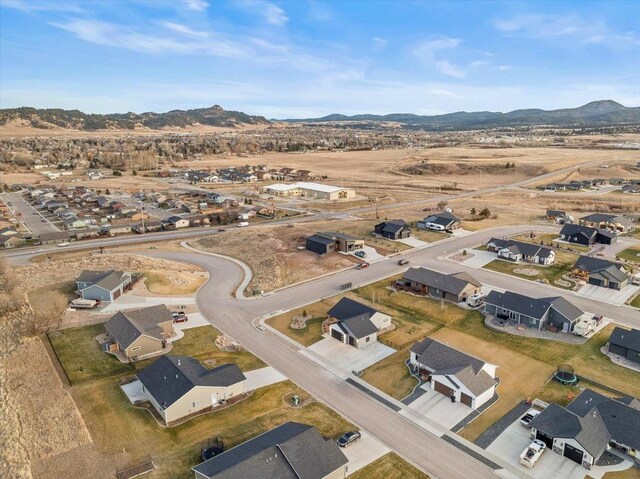 bird's eye view with a mountain view