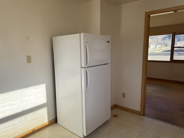 kitchen with white refrigerator