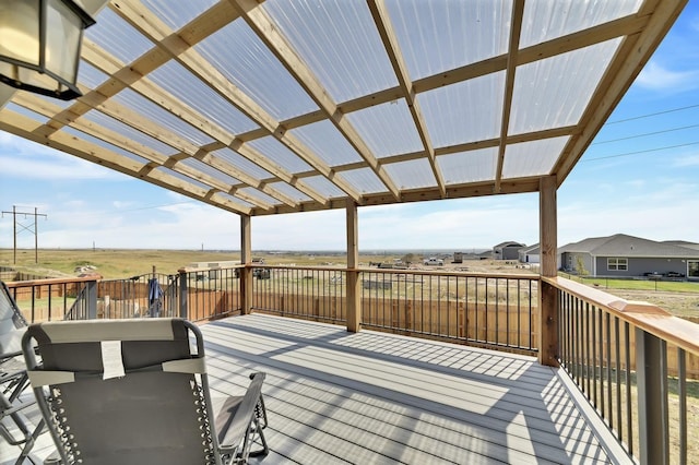 wooden deck featuring a pergola