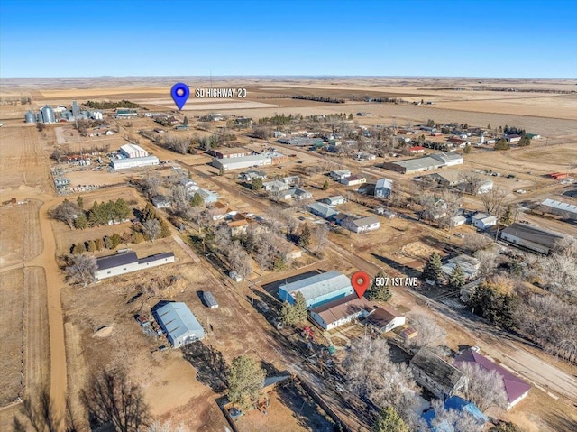 aerial view featuring a rural view