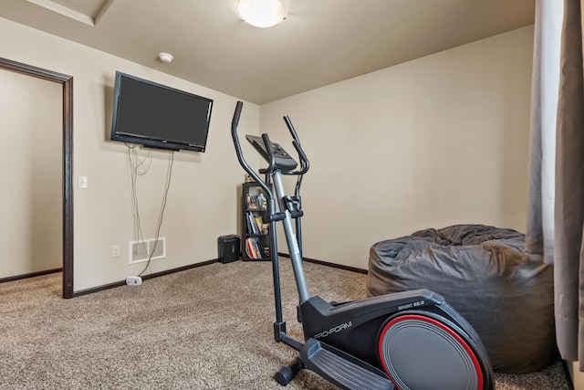 workout area with carpet