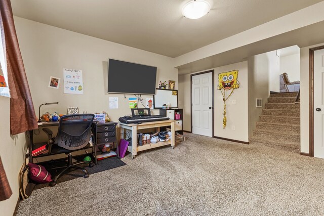 view of carpeted office