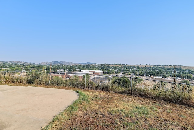 view of yard with a mountain view