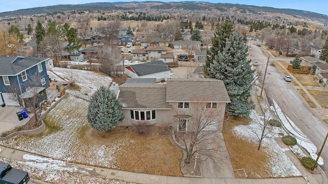 aerial view featuring a mountain view