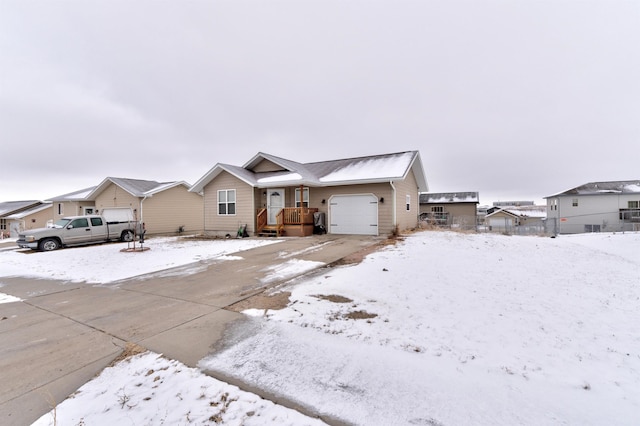 ranch-style home featuring a garage