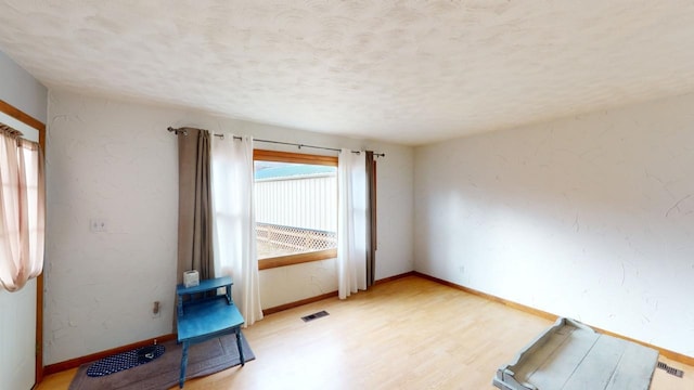 171 N Newton Ave, Hill City, SD 57745 - unfurnished room featuring light wood-type flooring and a textured ceiling