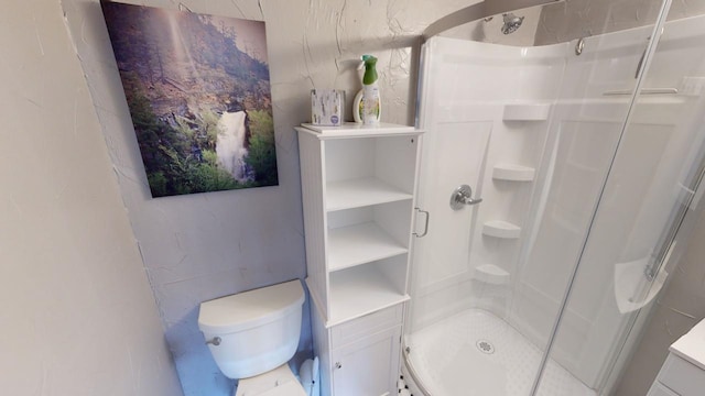 171 N Newton Ave, Hill City, SD 57745 - bathroom with vanity, toilet, and walk in shower
