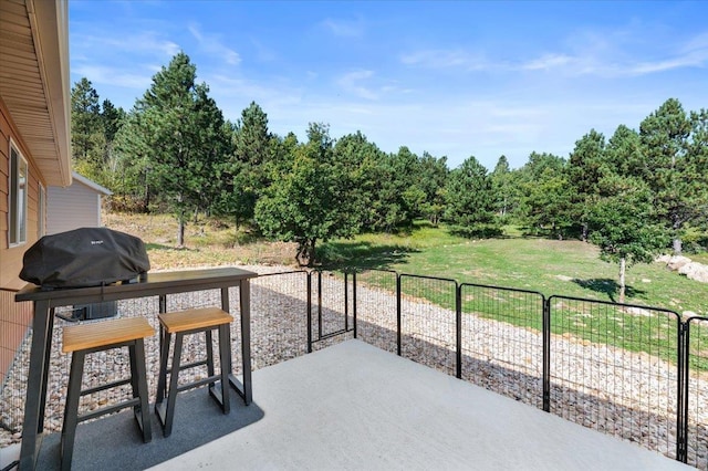 view of patio with area for grilling