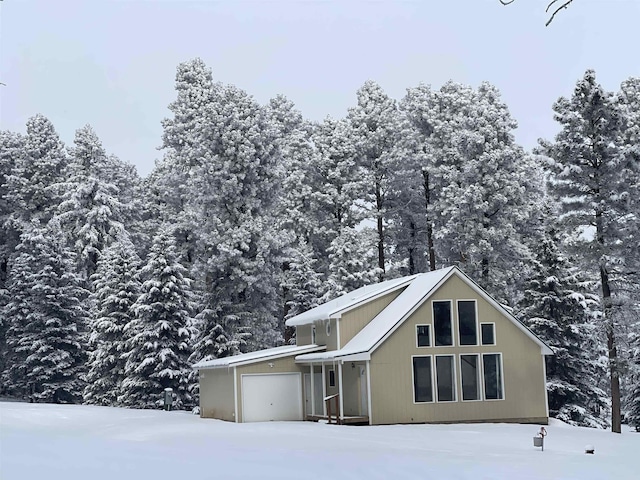 exterior space featuring a garage