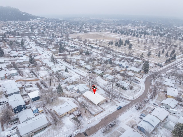 view of snowy aerial view