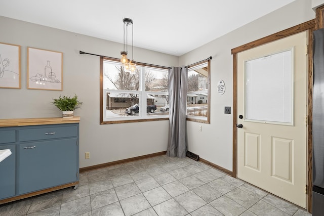 view of unfurnished dining area