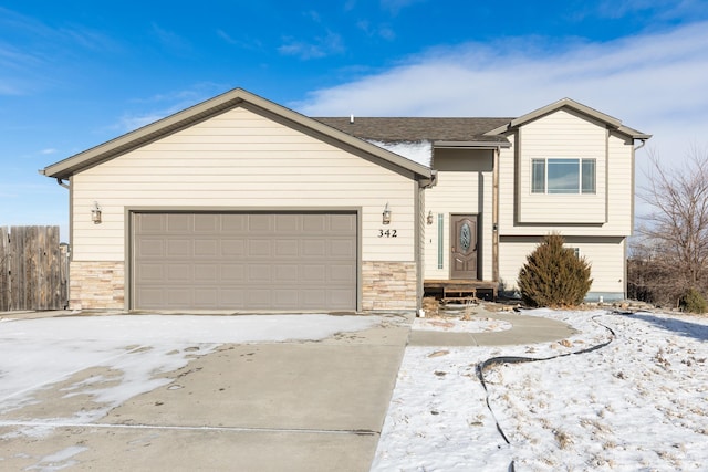 view of front of home featuring a garage