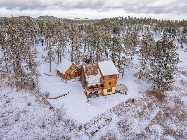 view of snowy aerial view