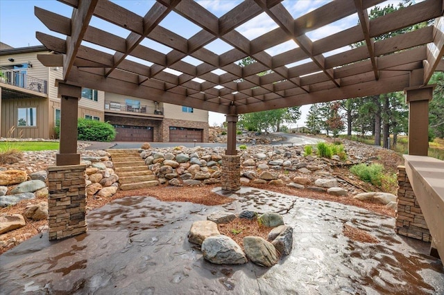 view of patio with a pergola