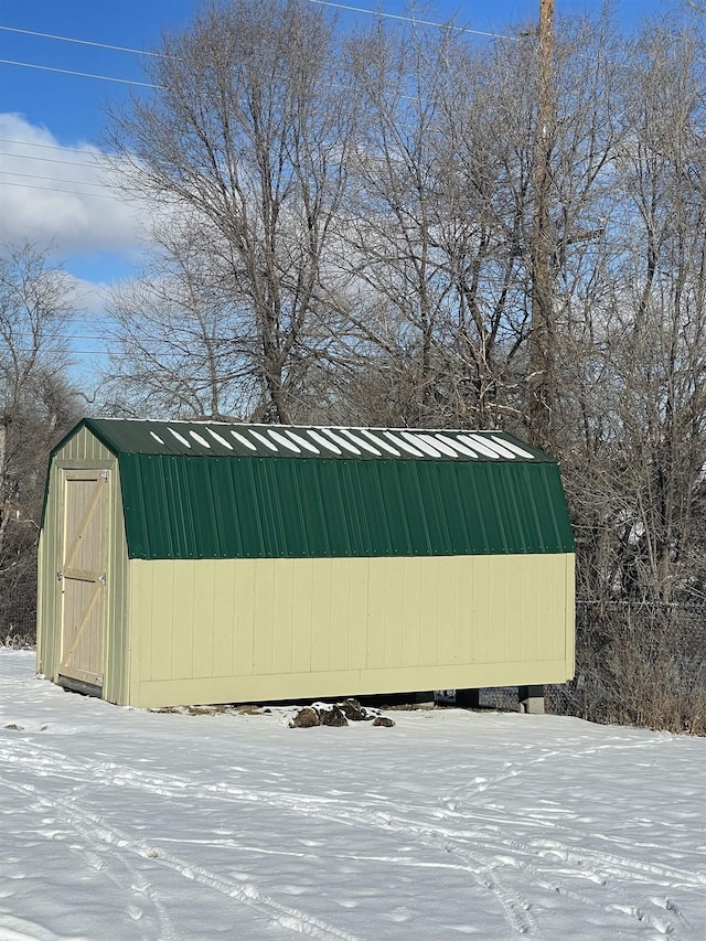 view of snow covered structure