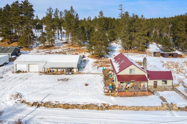 view of snowy aerial view