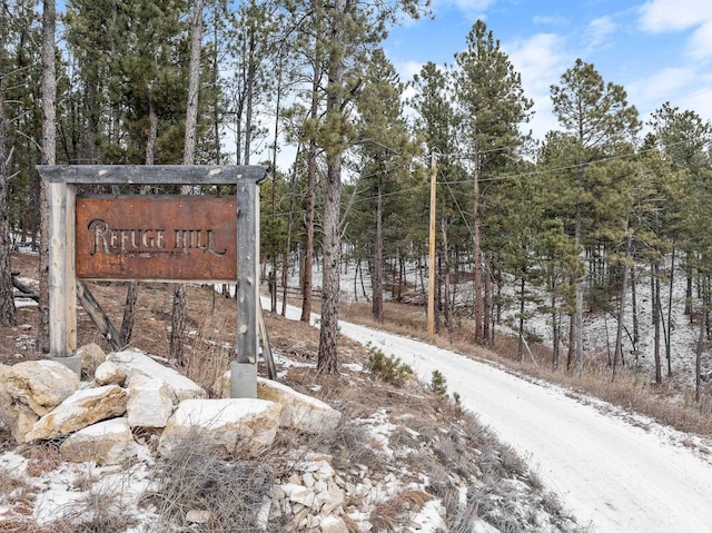 view of community sign