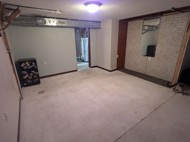 basement with gas water heater