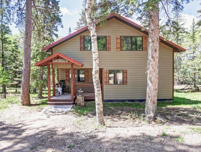 view of front of home with covered porch