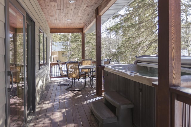 wooden terrace with a porch