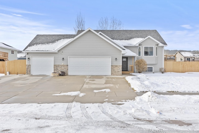 view of front of property featuring a garage