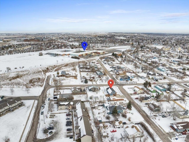 view of snowy aerial view