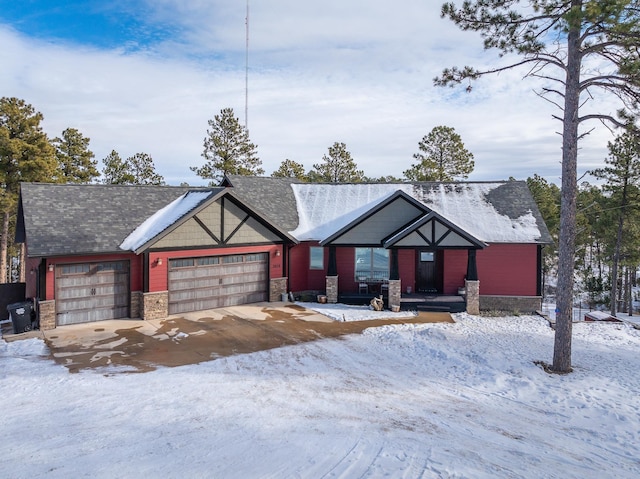 view of front of property featuring a garage