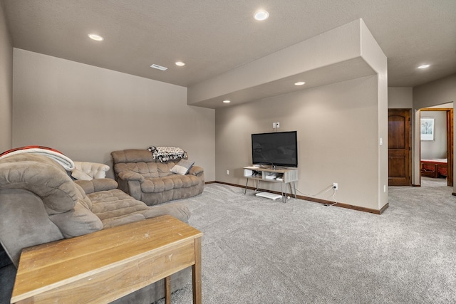 living room with carpet floors